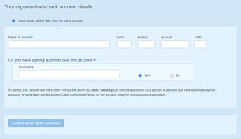 Setting up Direct Debit