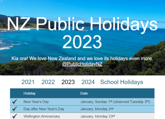 Link to website Public Holiday NZ_2023