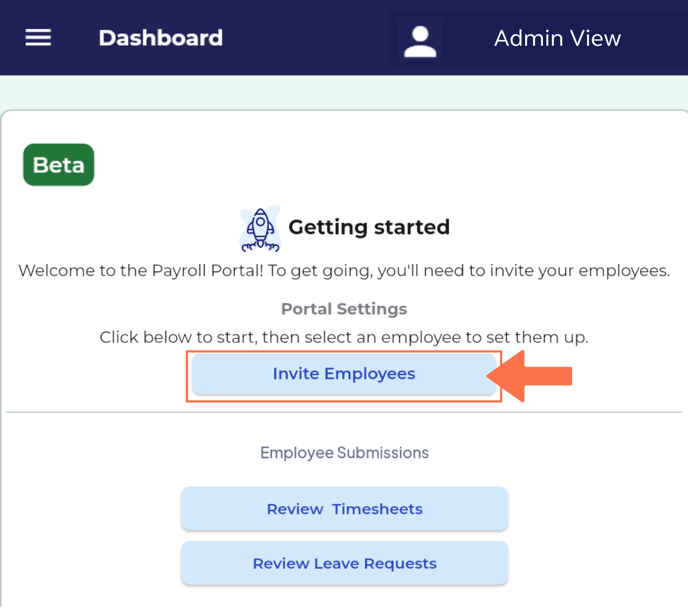 Portal Admin Dashboard_GetStartedMessage