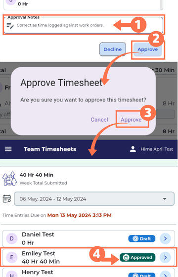 Portal Employeer Approve Timesheet Prompt