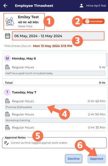 Portal Employeer Timesheet Review