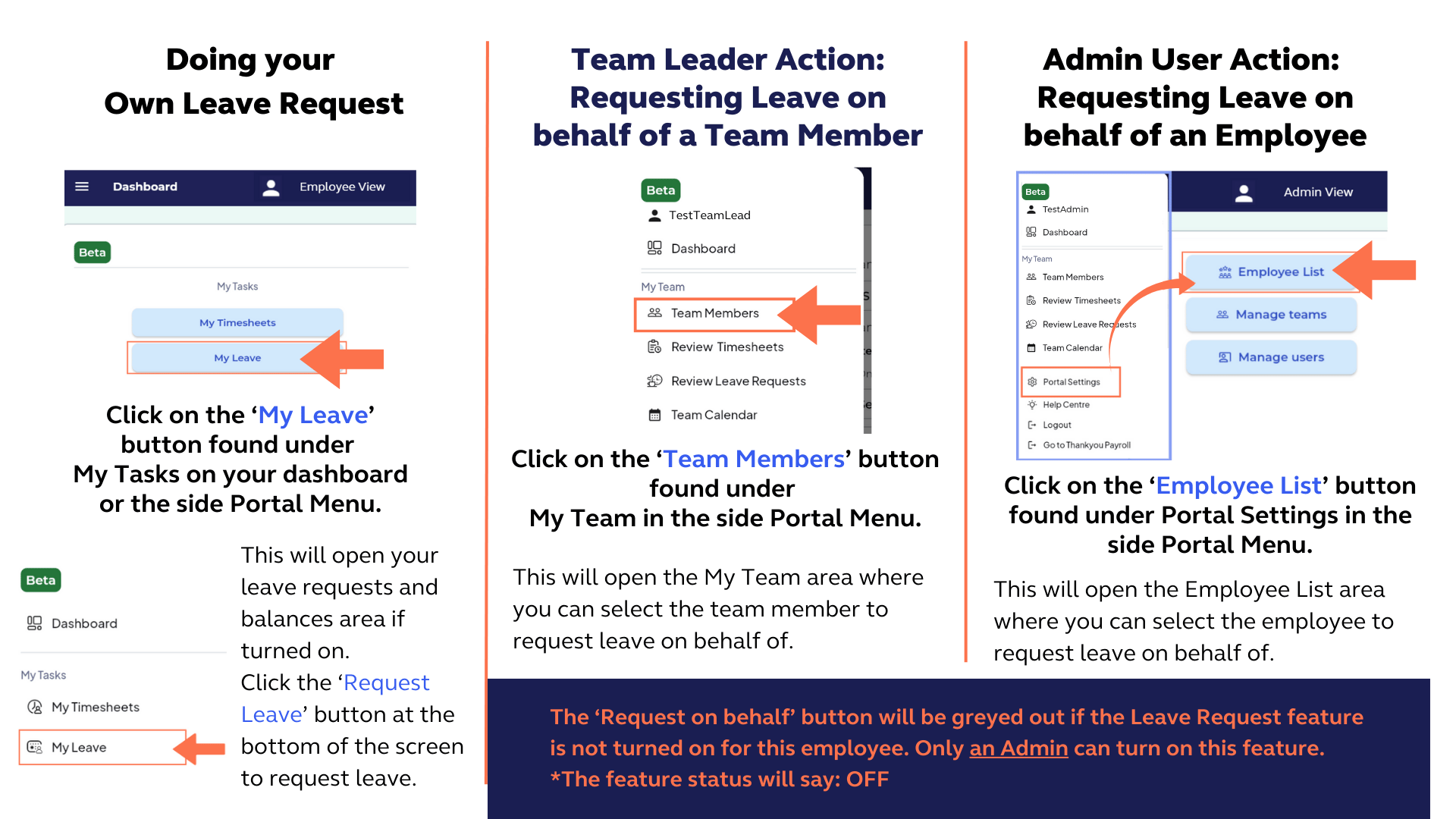 Requesting Leave Payroll Portal