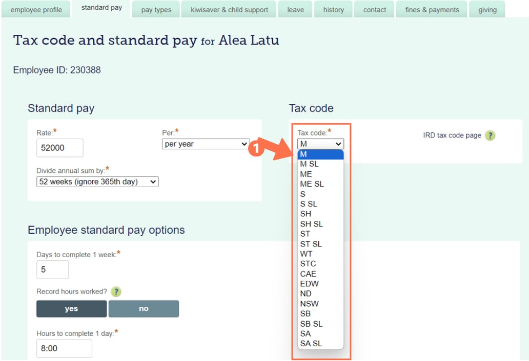 Changing Tax Codes - Updating an Active Employee Profile